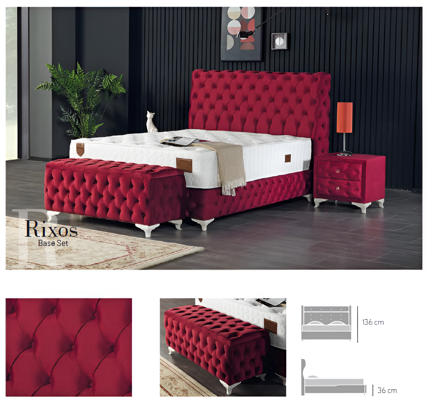 Sierra Bedding - Rixos Elite Basis und Kopfteil - Erhöhter Luxus für ausgewählte Größen - Ohne Matratze -