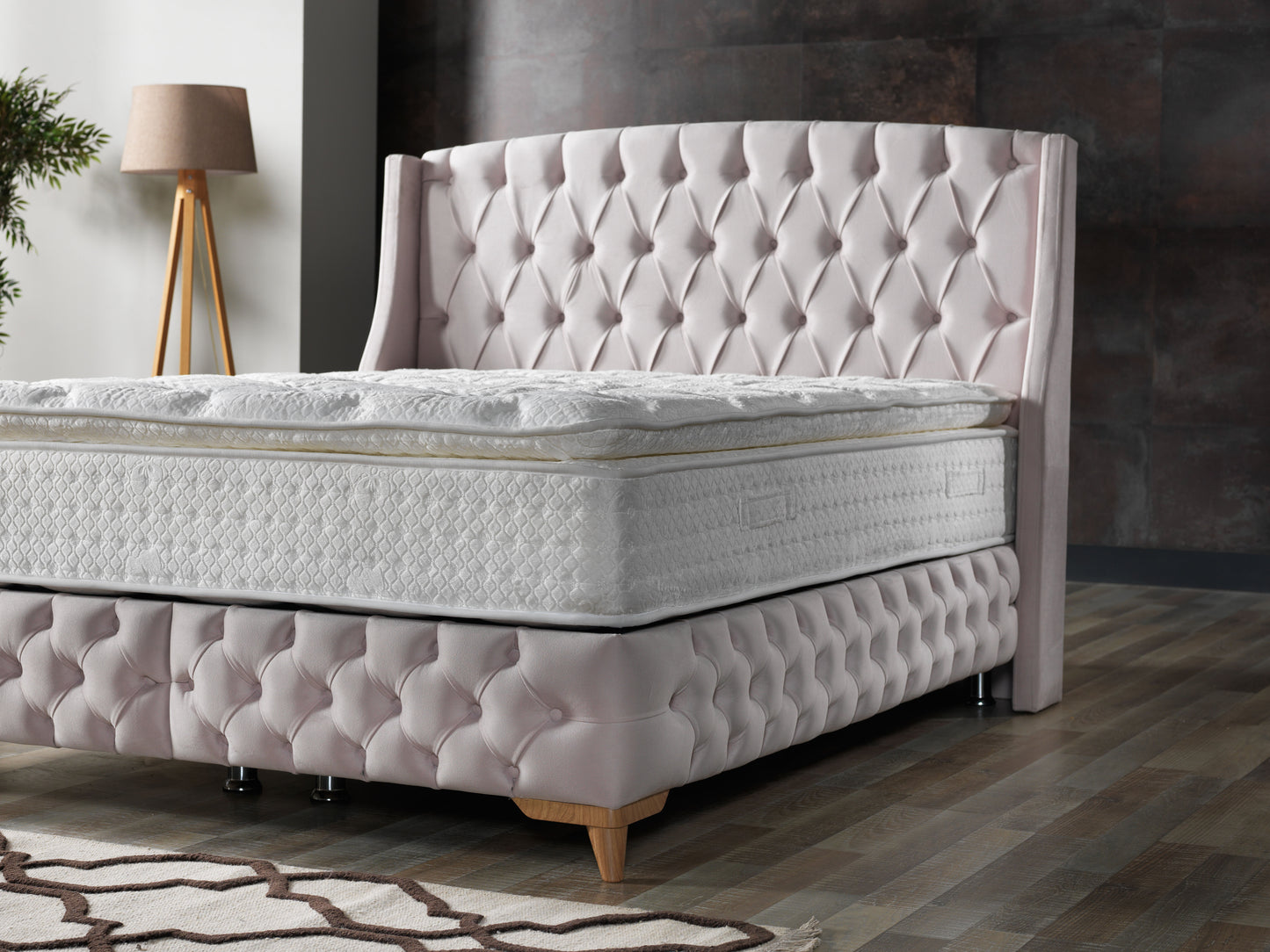 Sierra Bedding - Valencia Basis und Kopfteil - Bezauberndes und klassisches Design in ausgewählten Größen - Ohne Matratze -