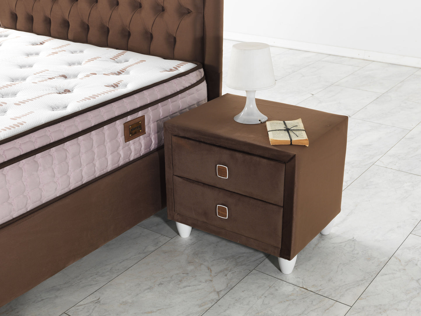 Sierra Bedding - Vegas Base & Headboard - Unmatched Storage and Simple Classical Designt for Your Bedroom - Without Mattress-