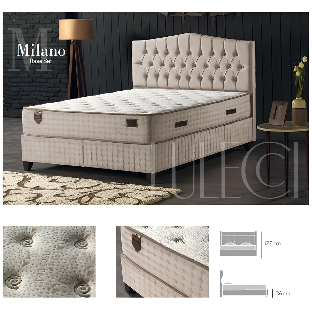 milano headboard and base elite design elegance