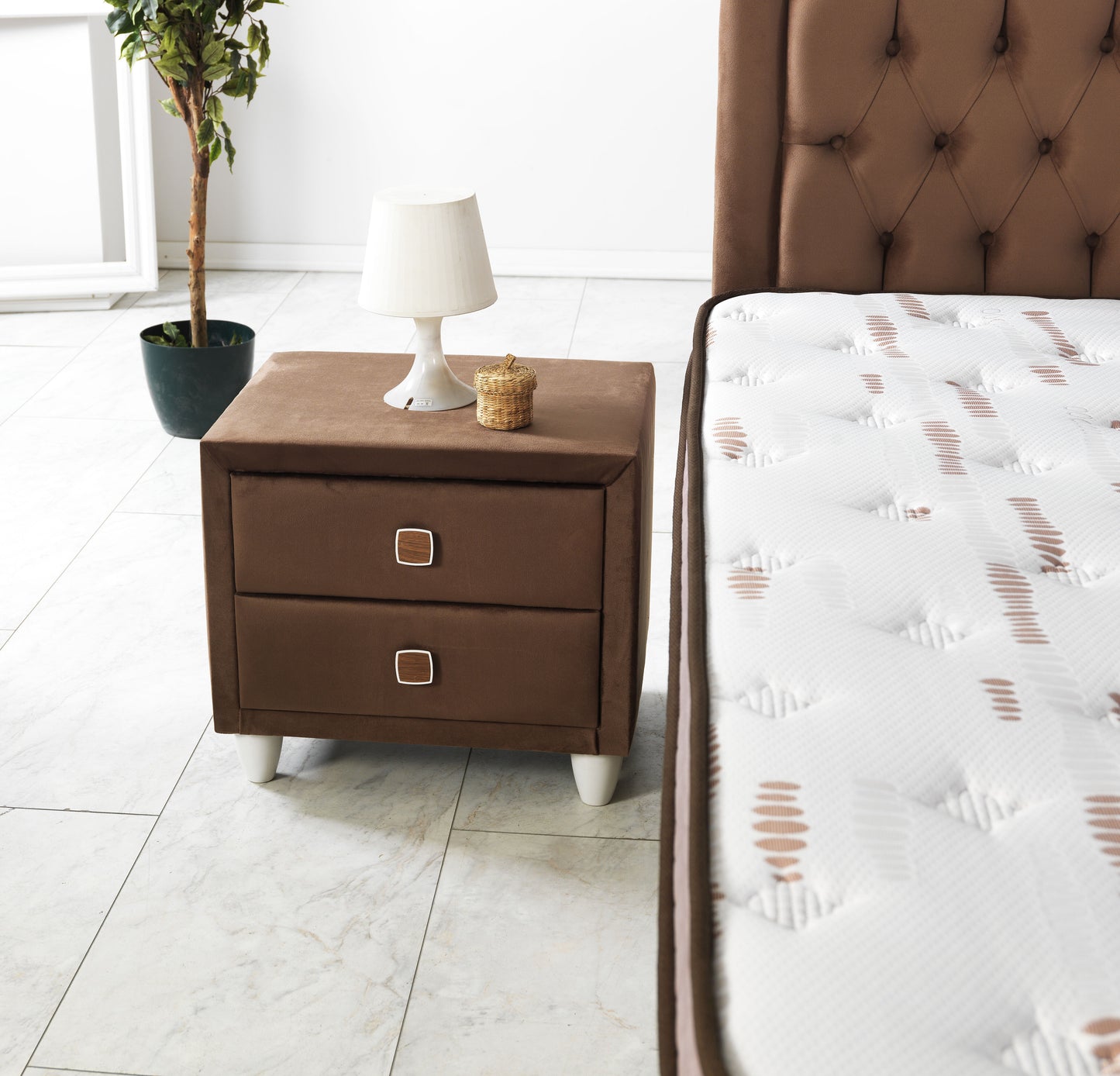 Sierra Bedding - Vegas Base & Headboard - Unmatched Storage and Simple Classical Designt for Your Bedroom - Without Mattress-