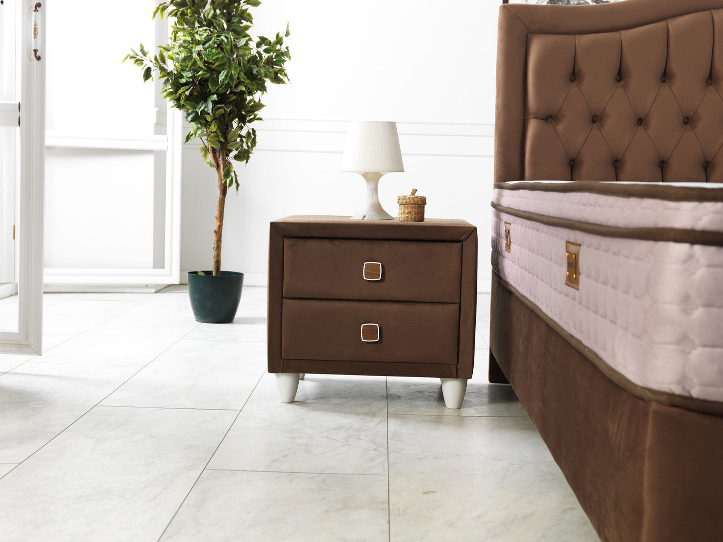 Sierra Bedding - Vegas Base & Headboard - Unmatched Storage and Simple Classical Designt for Your Bedroom - Without Mattress-